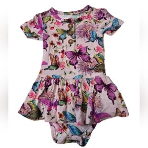 Posh Peanut Floral Butterfly Bodysuit Twirl Dress